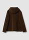 Cappotto marrone con cappuccio in viscosa elasticizzata regular fit_2