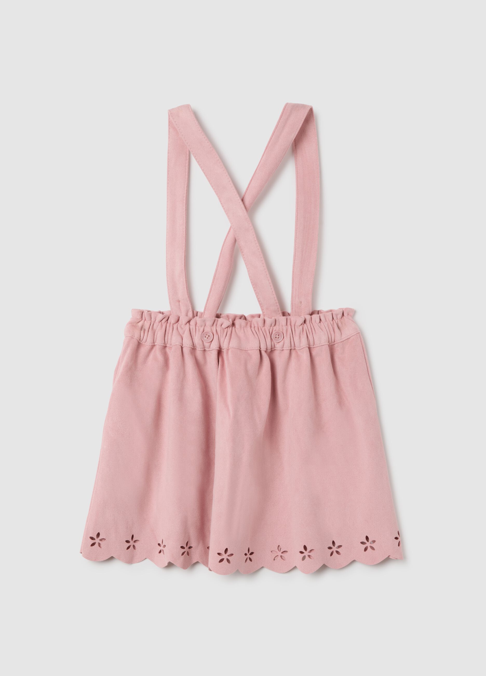 Girl's skirt in pink stretch mixed fabric