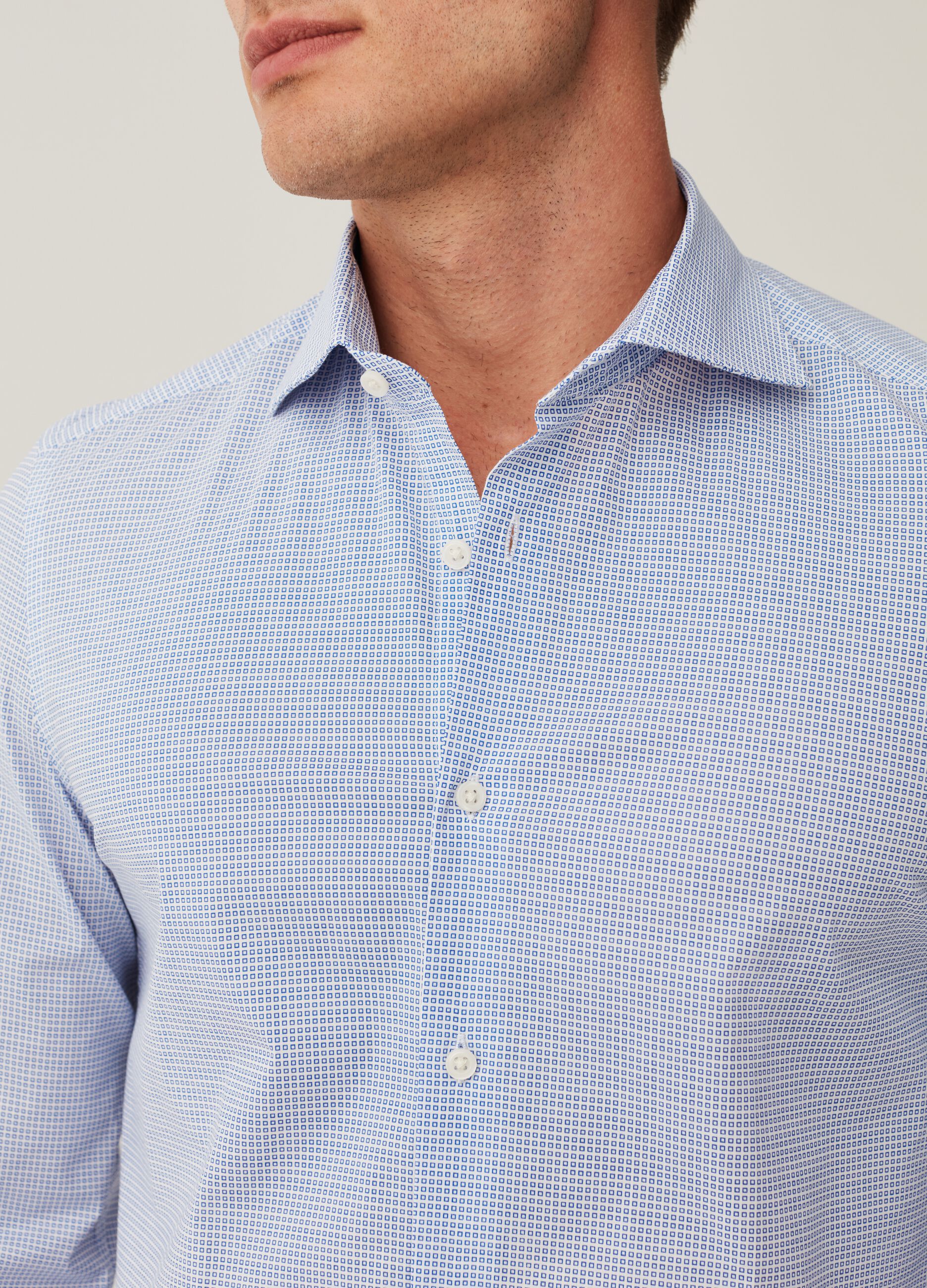 Camicia slim fit con micro fantasia_3