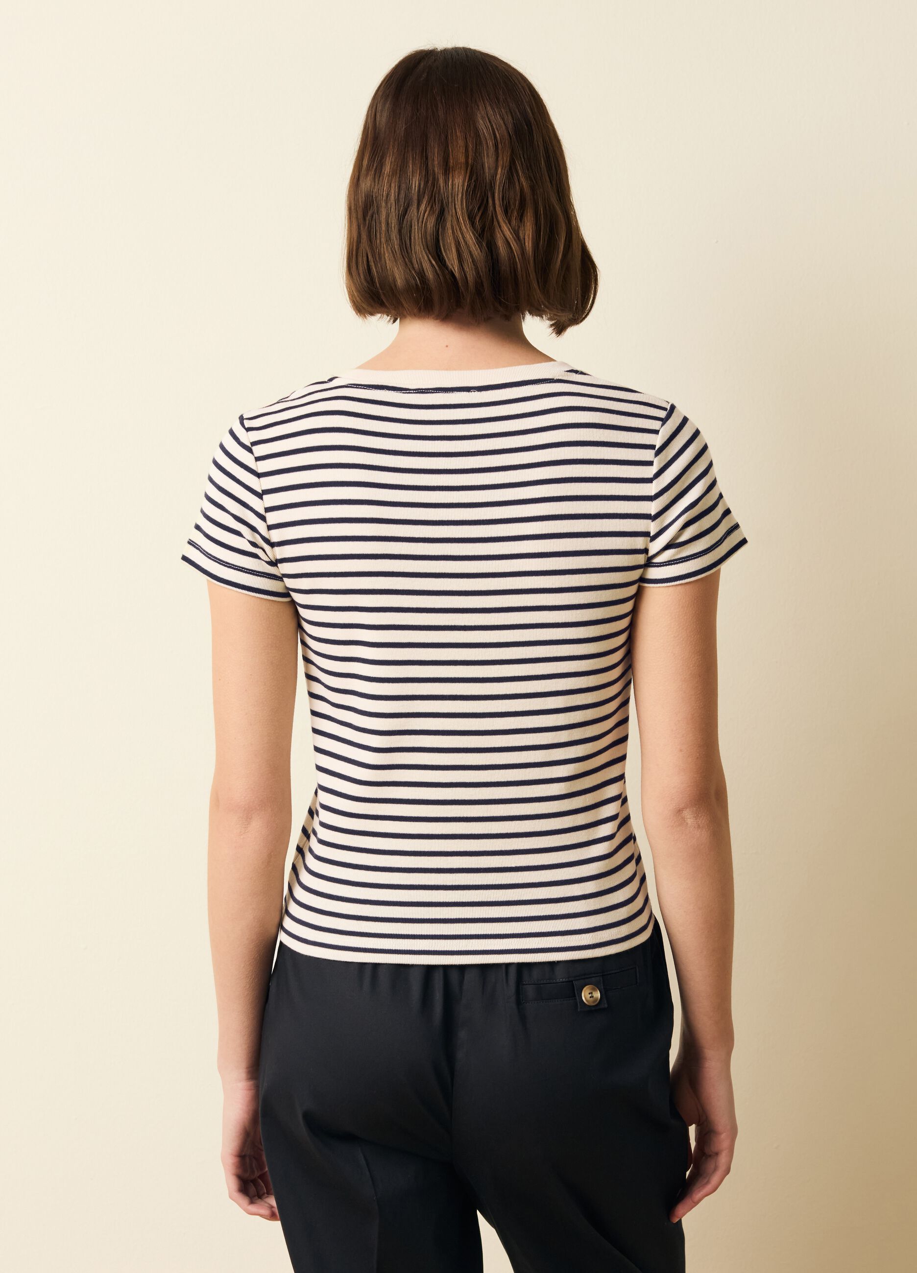 Striped cotton T-shirt