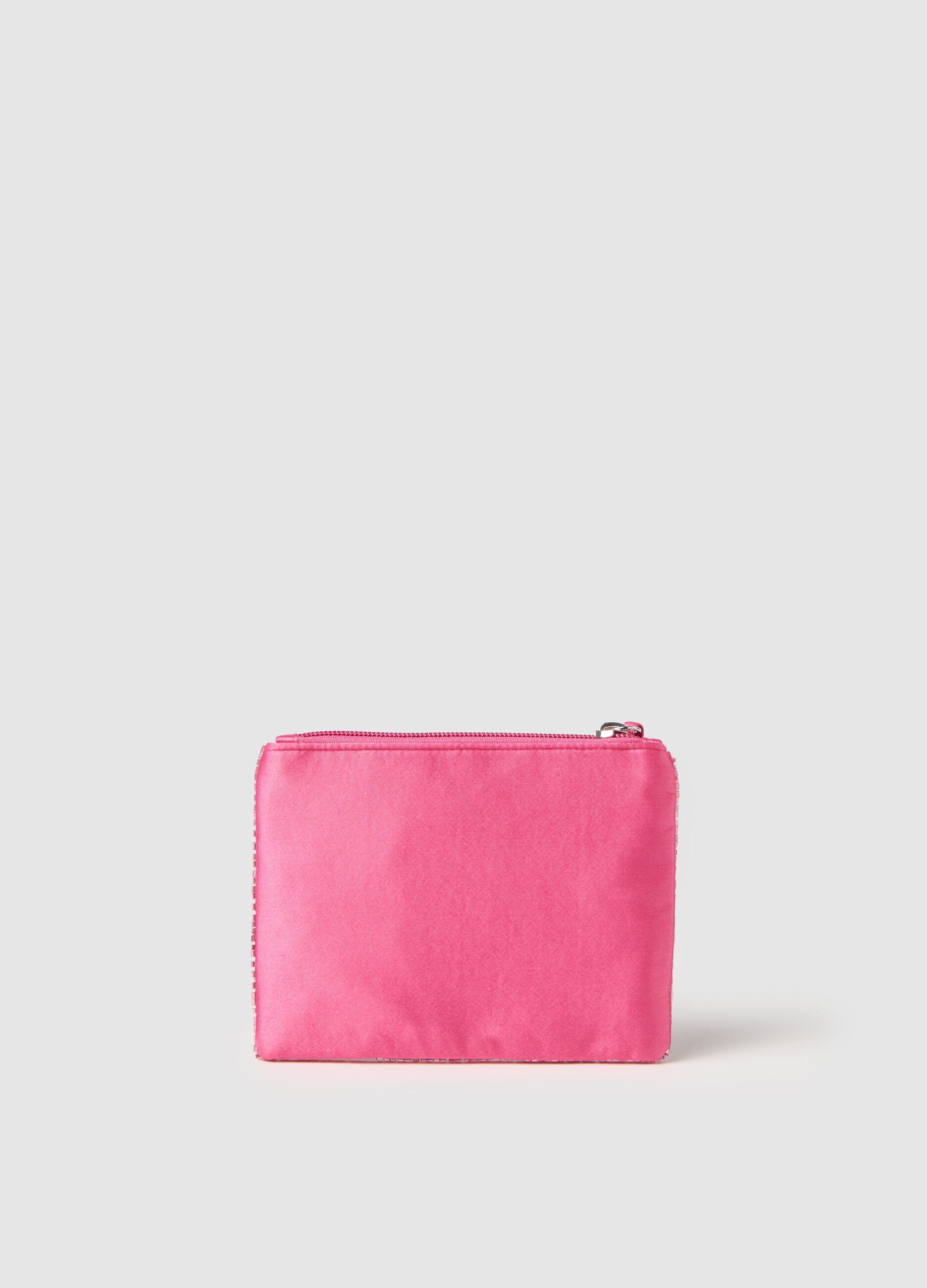 Pink wallet with glass and palm decoration