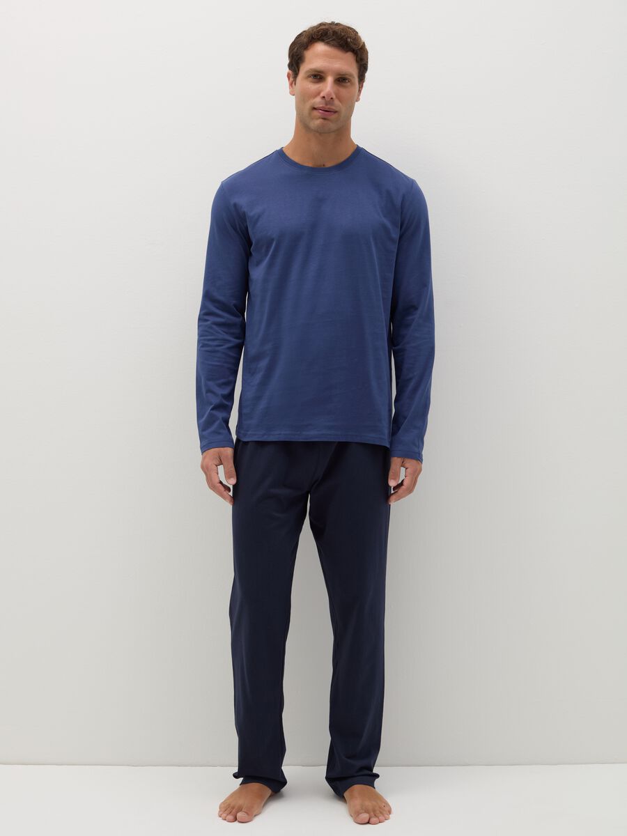 Long pyjamas with round neck in cotton_0