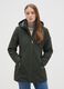 Green padded regular fit jacket with zip and hood_1