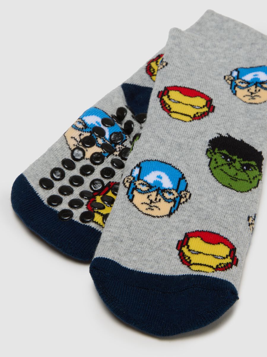 Children's non-slip socks in multicolour cotton blend_2