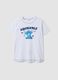 White pure cotton T-shirt with Stitch print, regular fit_4