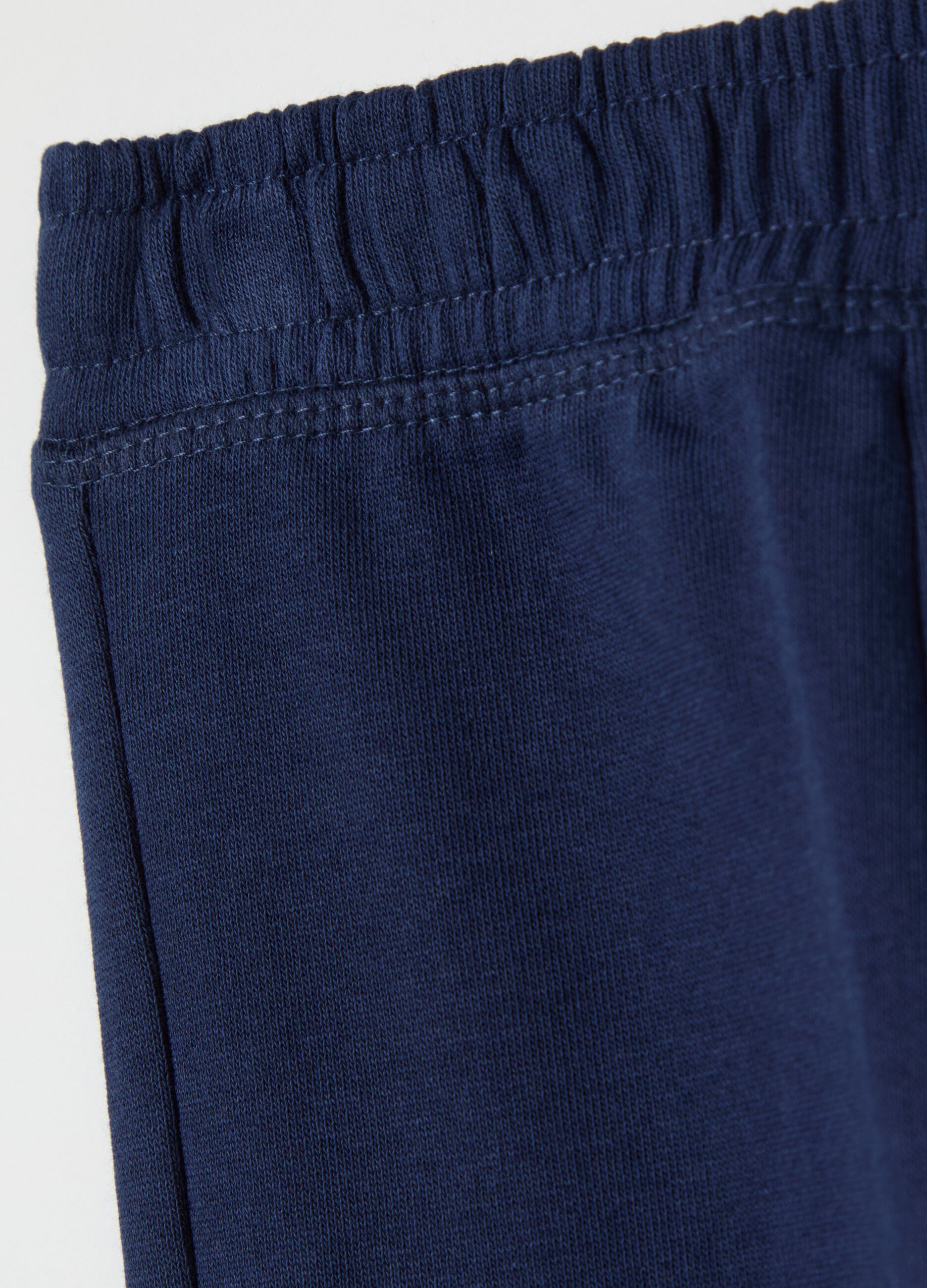 Cotton joggers with elasticated trims