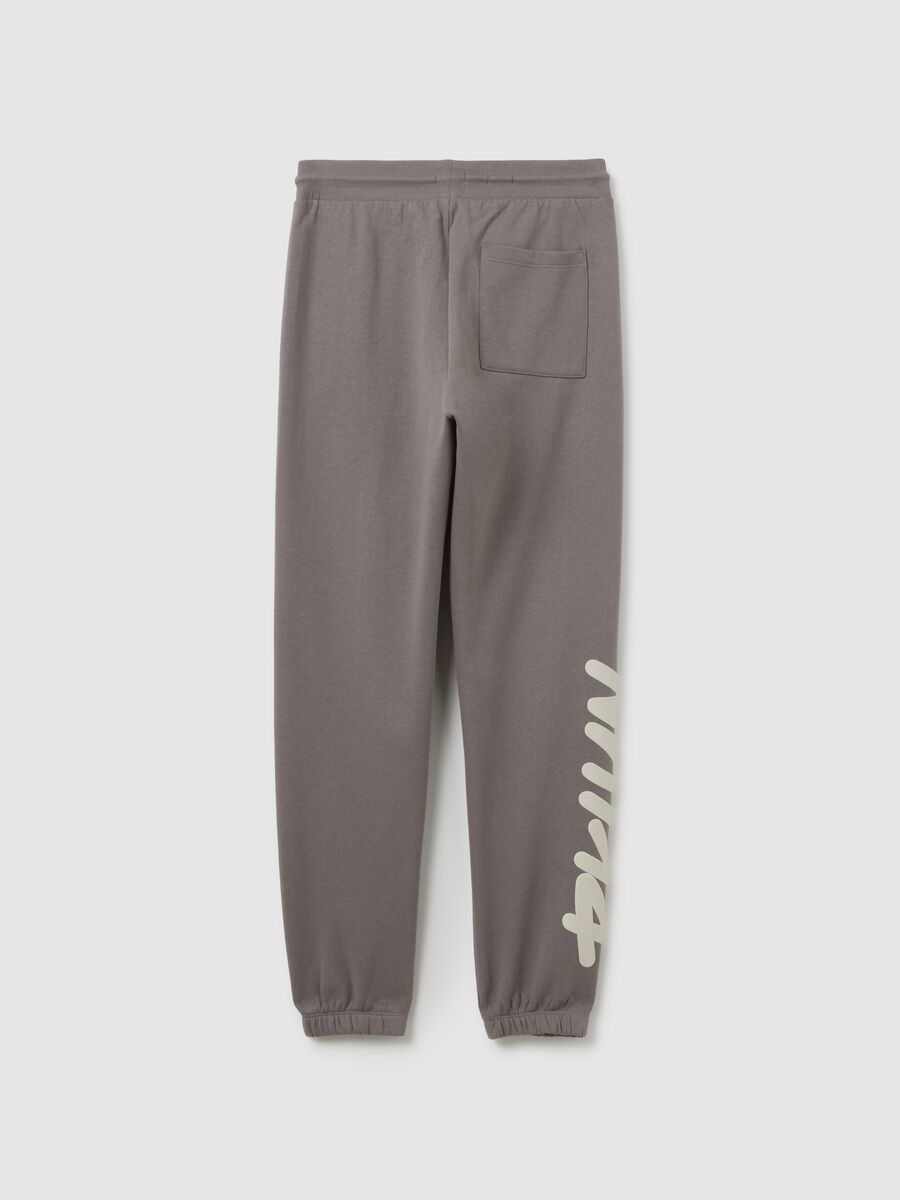 Grey jogger trousers for boys in pure cotton oversized fit_4