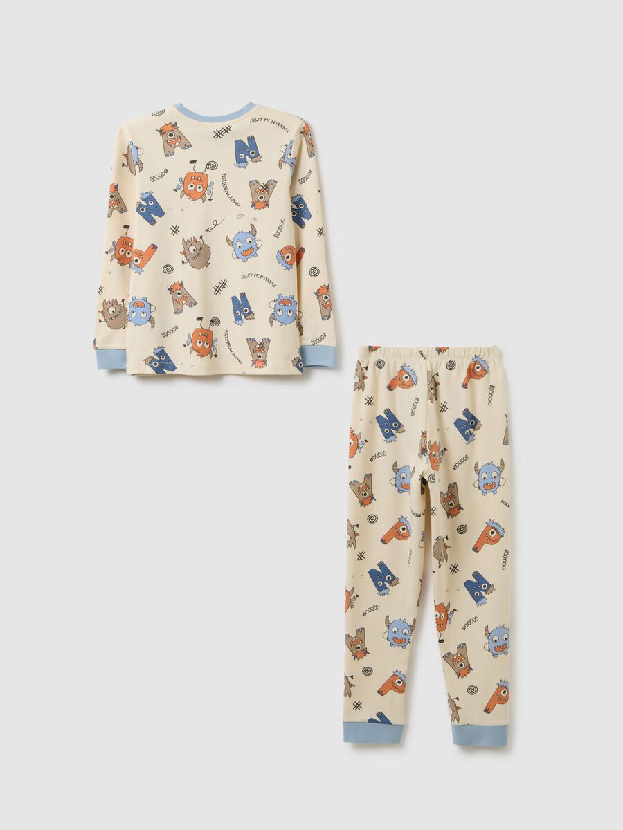 Children's beige pure cotton pyjamas regular fit_1