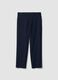 Blue regular-fit formal trousers in stretch cotton_0