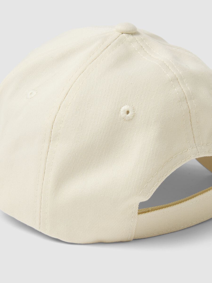 Cappello da baseball in puro cotone beige con chiusura regolabile_2