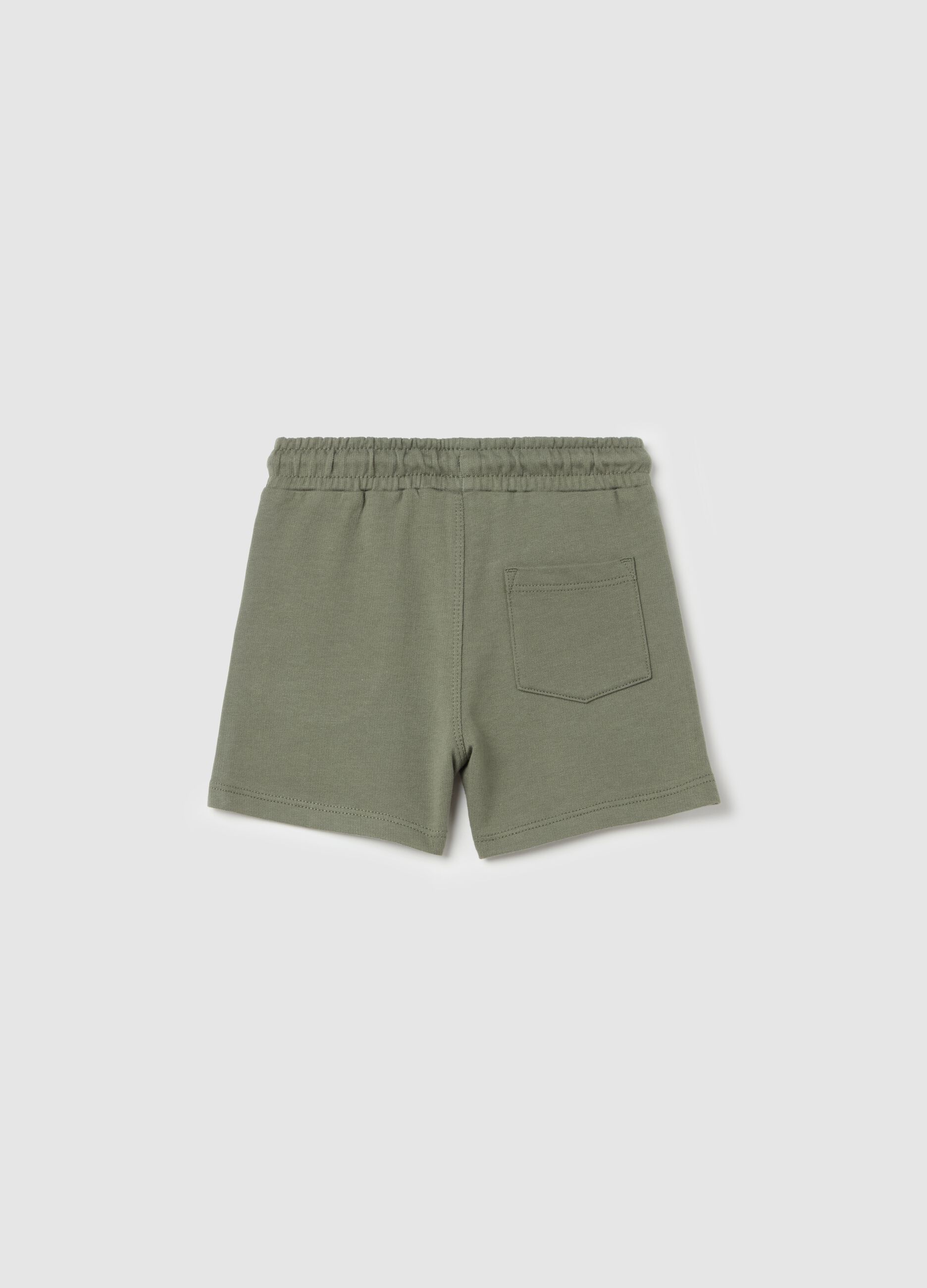 Cotton Bermuda shorts with drawstring