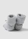 Grey organic cotton ribbed booties_1