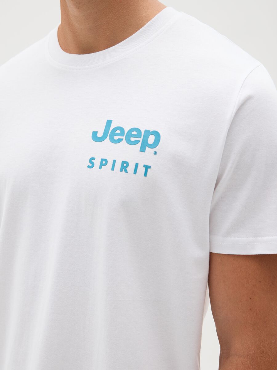 Men's white pure cotton regular fit T-shirt with logo_2