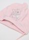 Pink hat and booties set in pure cotton regular fit with embroidery_1