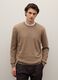 Beige crew neck pullover in pure cashmere regular fit_1