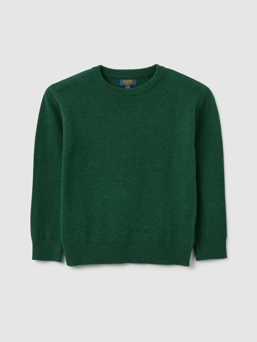 Children's green cotton jumper regular fit_0