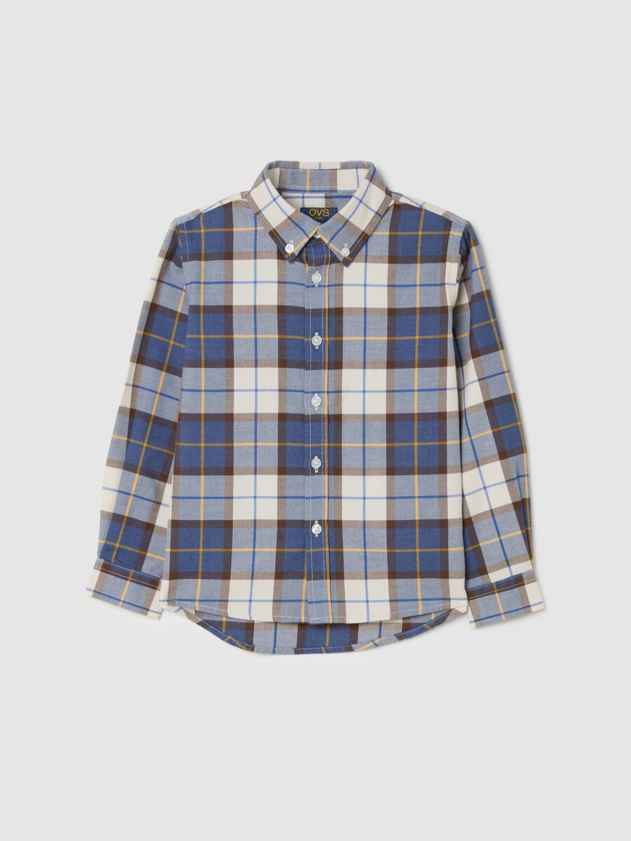 Camicia blu a quadri per bambini_0