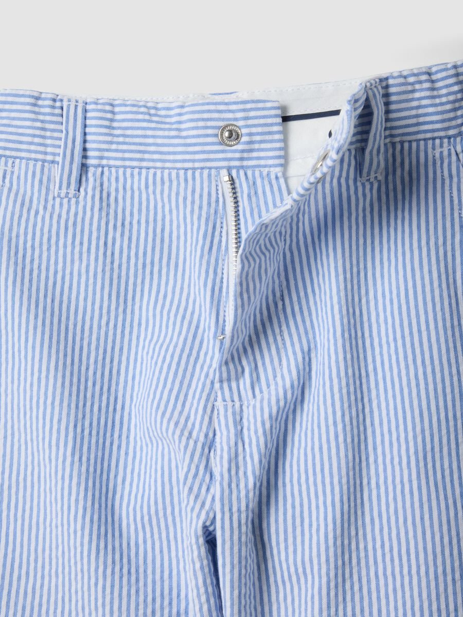 Blue striped pure cotton shorts_2