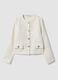 Short white jacket with jewel buttons, regular fit_4