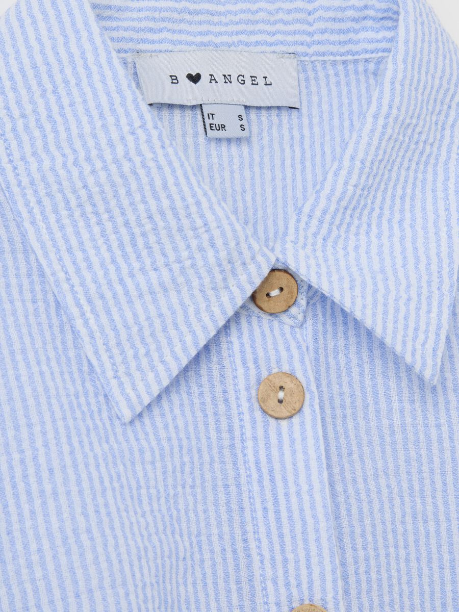 Women’s cropped shirt in multicoloured stretch cotton with regular fit_5