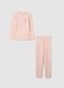 Girls' pink cotton pyjamas, regular fit_0