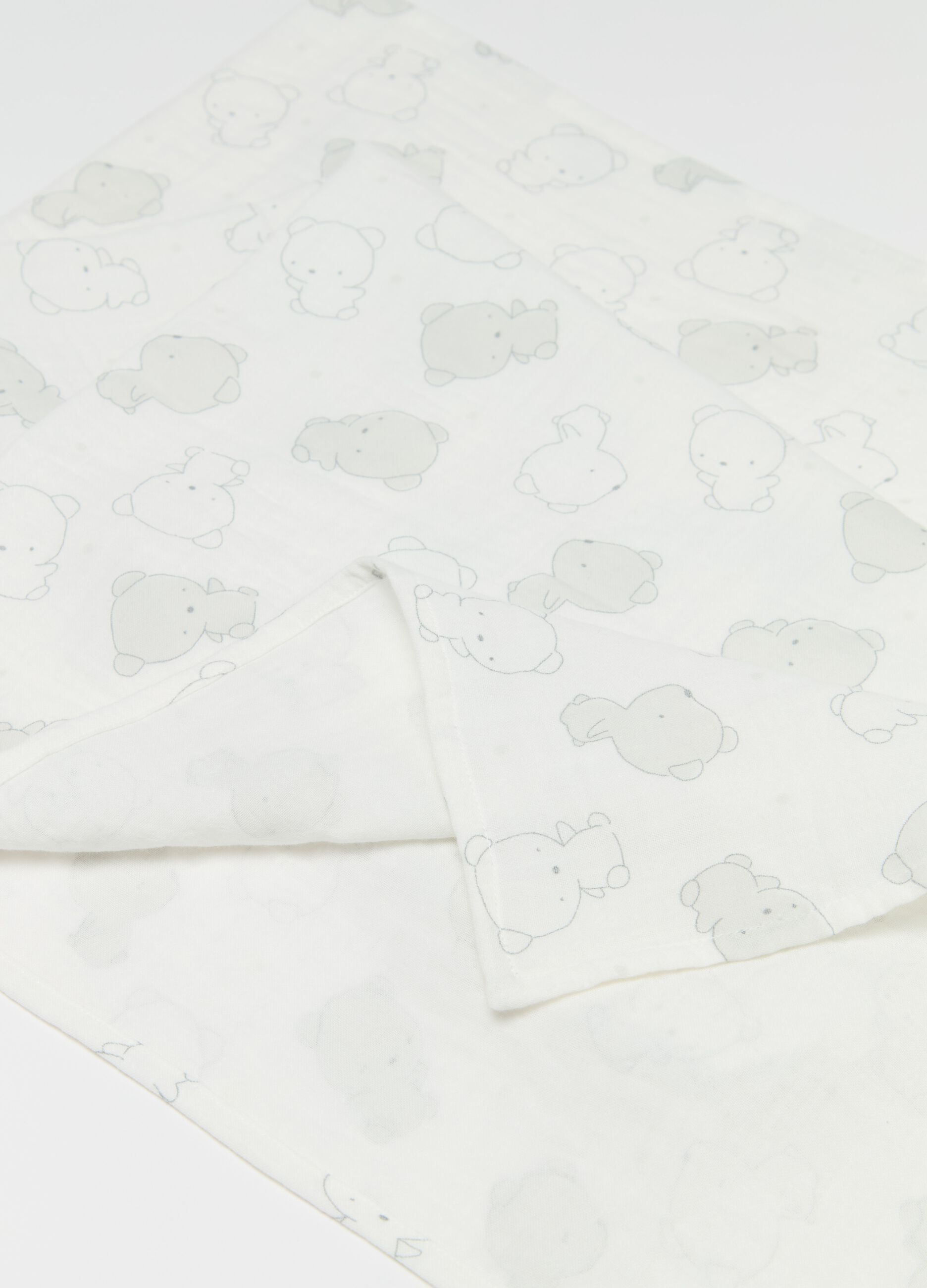 Two-pack blankets in muslin with animals print