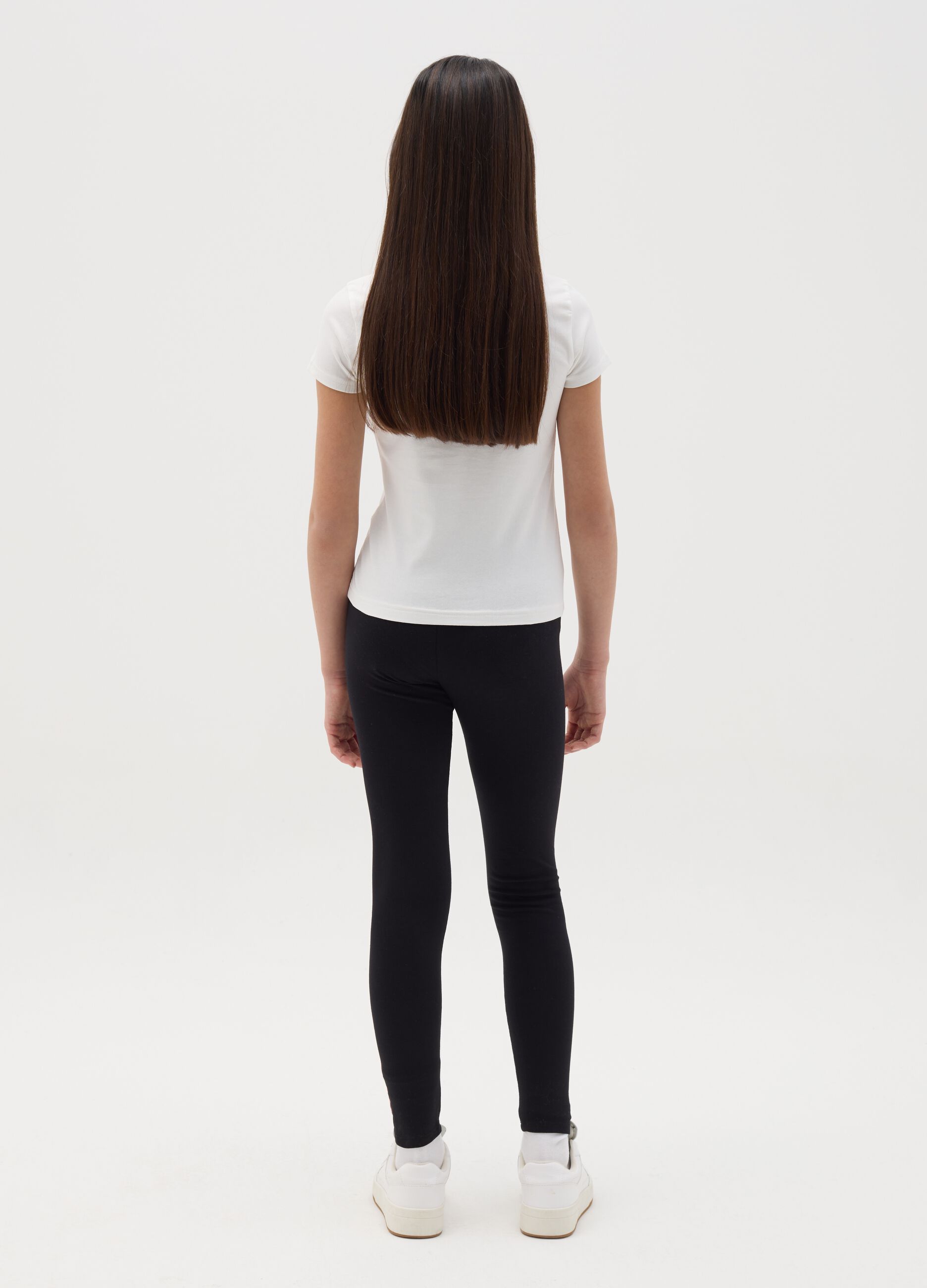 Printed stretch cotton leggings