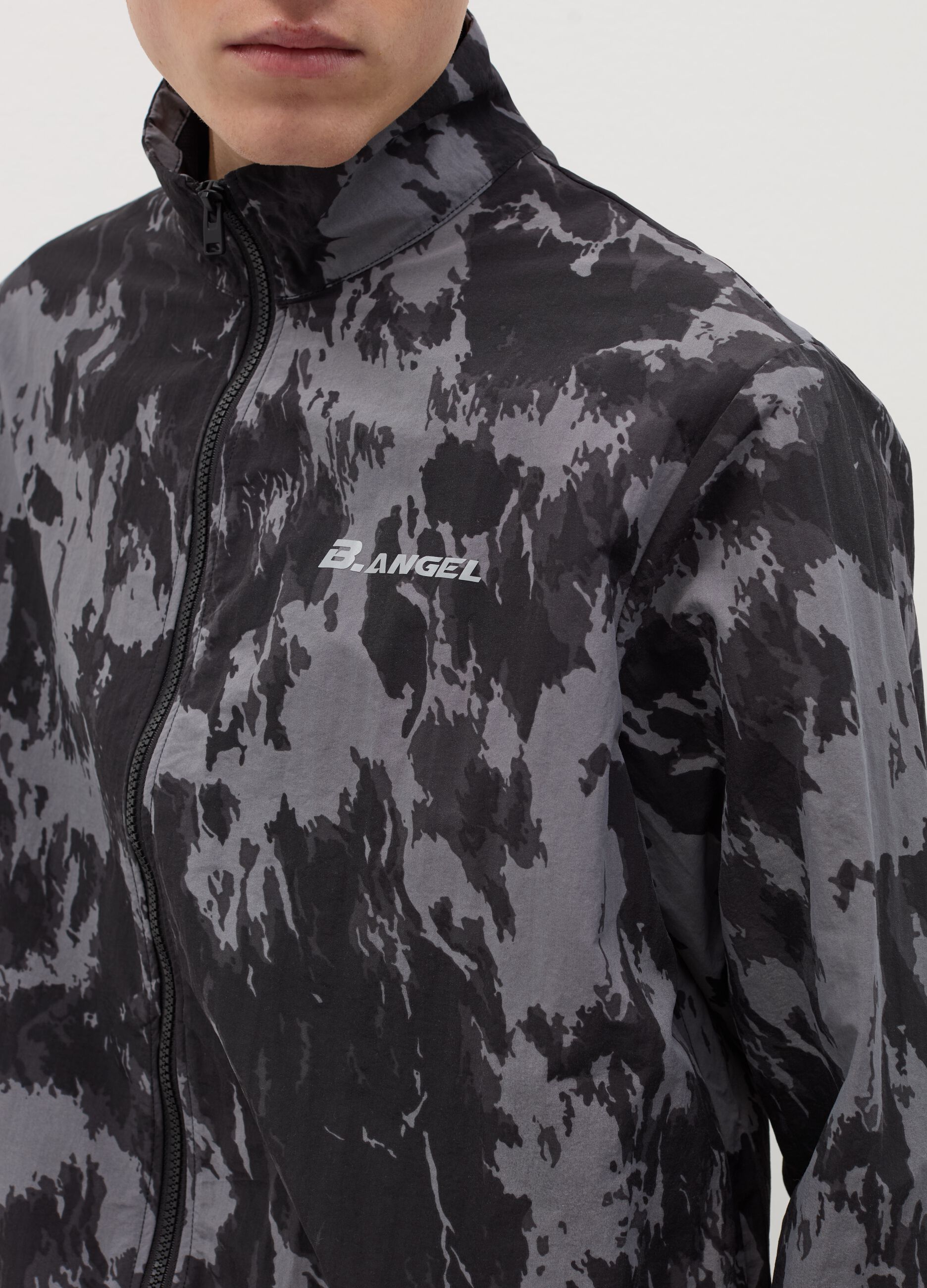 B.ANGEL X THE SEA BEYOND tie-dye full-zip sweatshirt with print