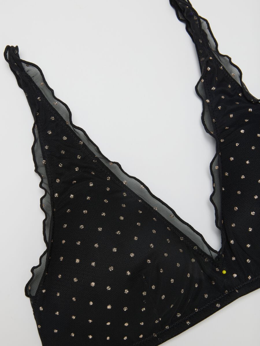 Multicoloured Polka Dot Mesh Bralette_5