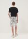 White pure cotton all-over print shorts for boys, regular fit_1
