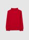 Kids' red high-neck cotton jumper, regular fit_1