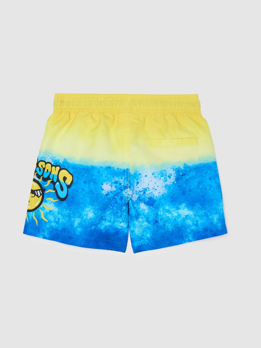 Yellow and blue swim boxers for kids_1
