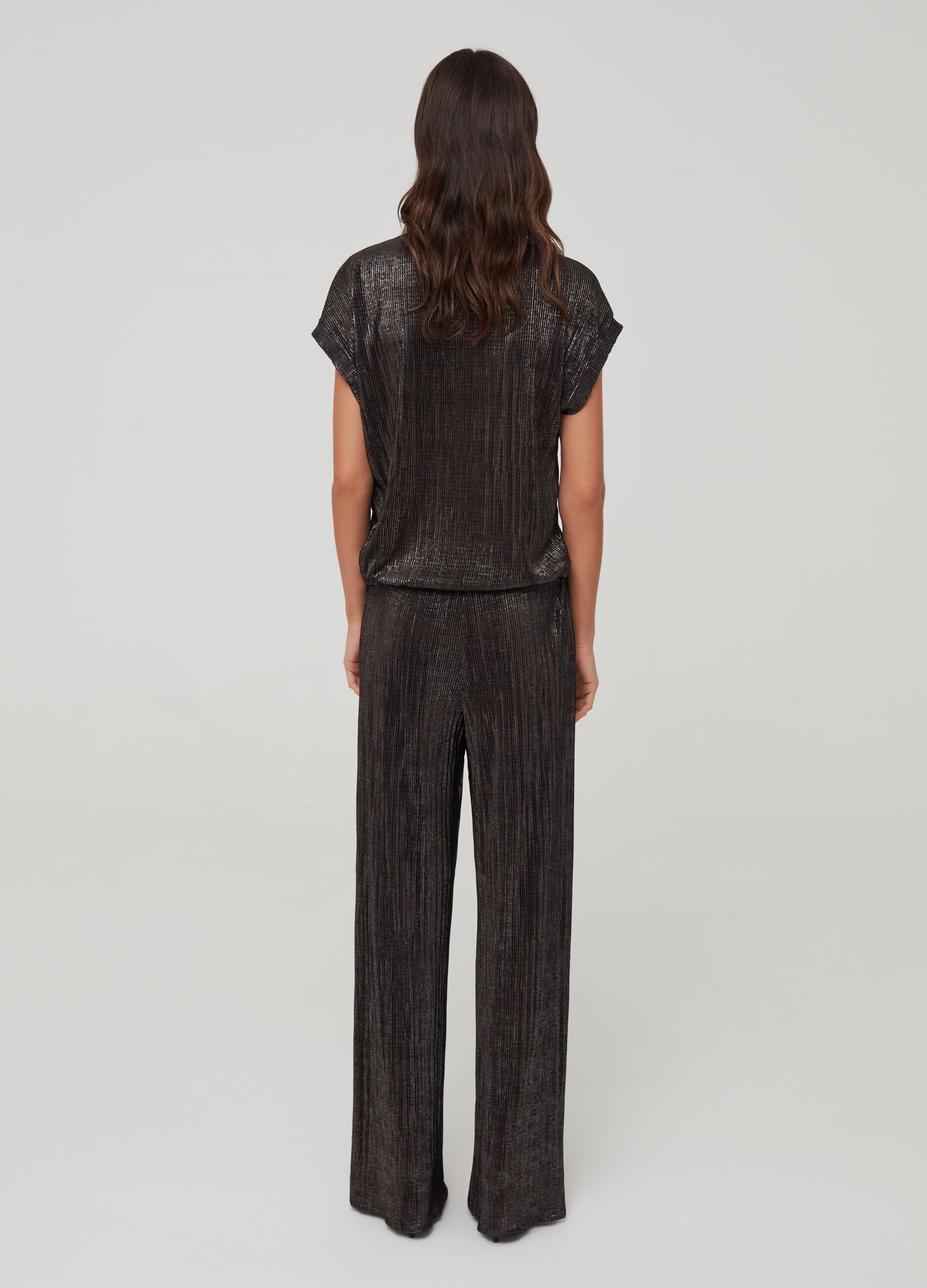 Palazzo trousers in lamé