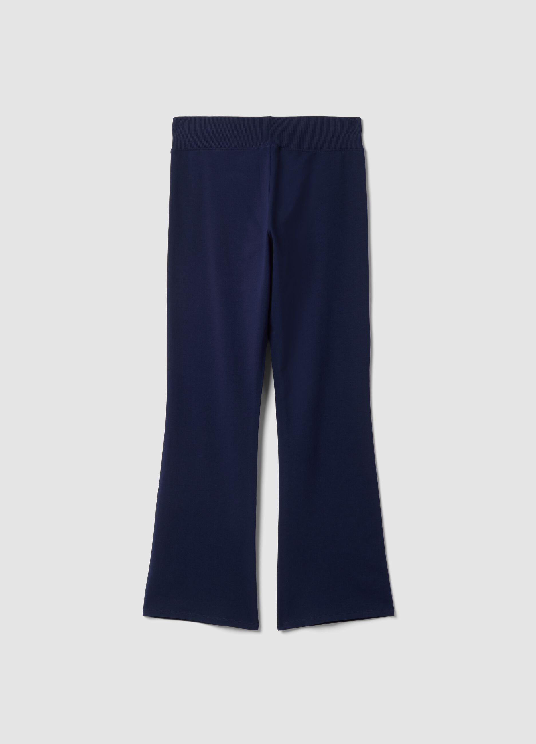 Blue bootcut trousers in stretch cotton