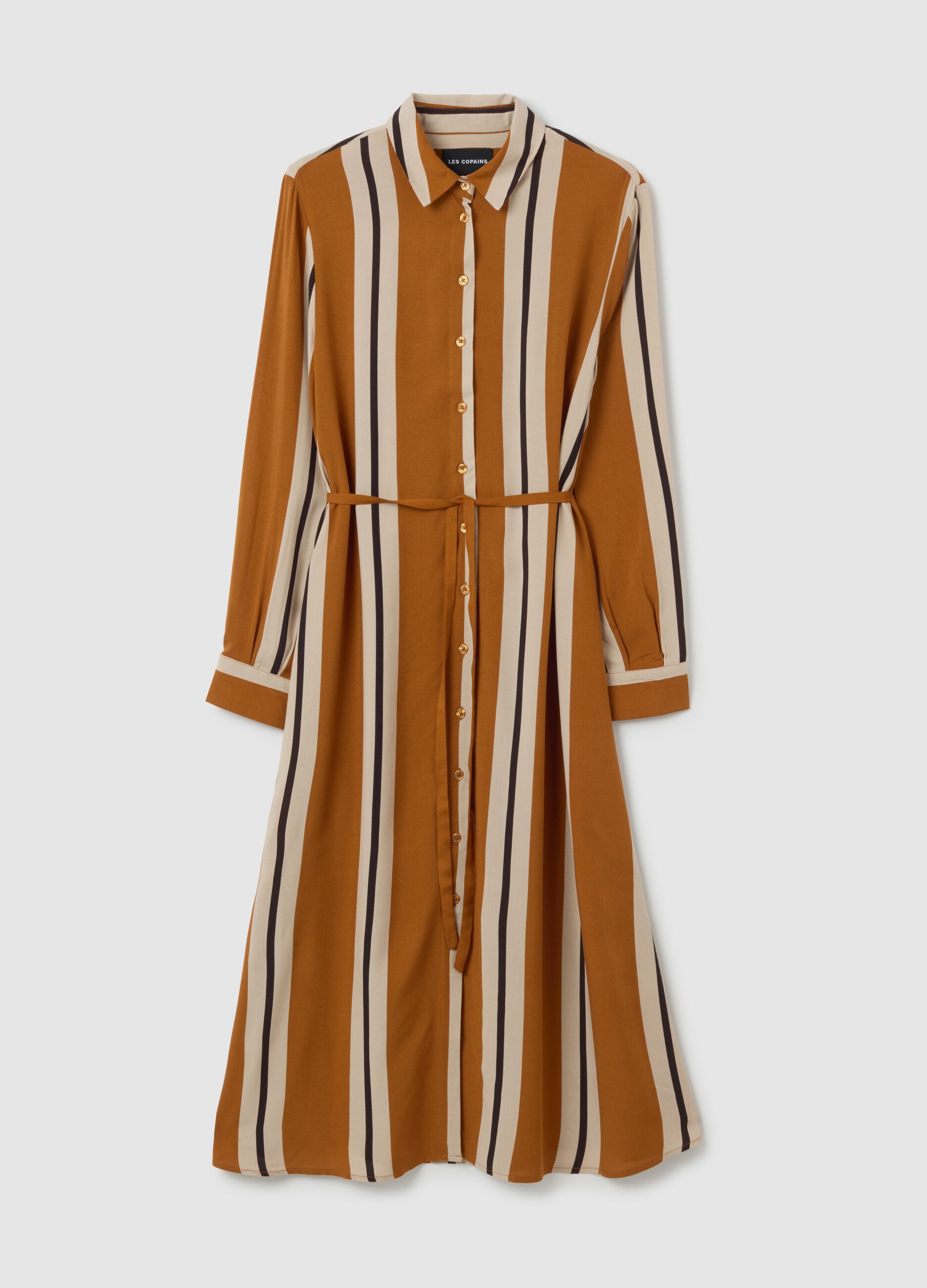 Women's long dress in pure multicolour viscose, oversized
