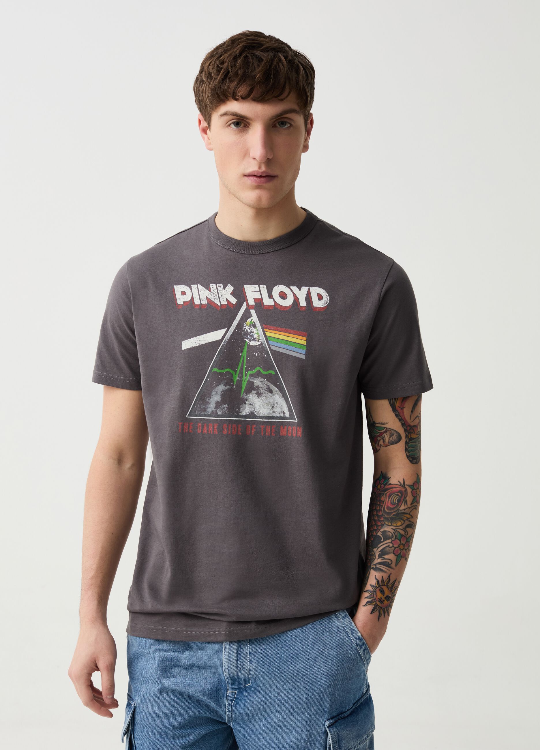 Cotton T-shirt with Pink Floyd print