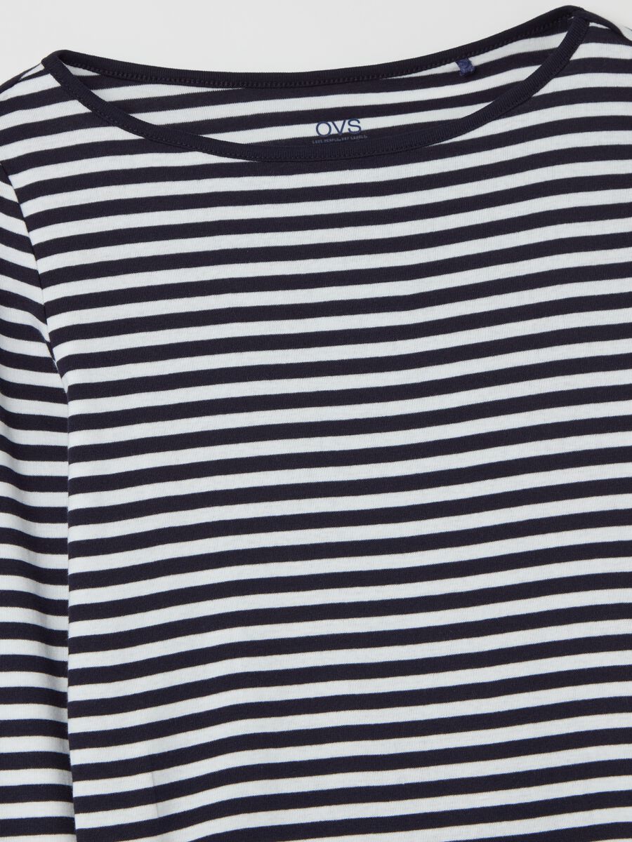 T-shirt a righe con maniche lunghe_5