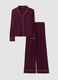 Purple pure viscose pyjamas with V-neck and contrast piping_4