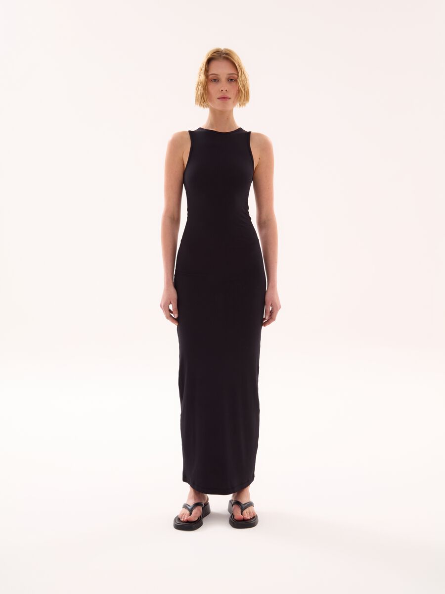 Long Shape Dress Black_3