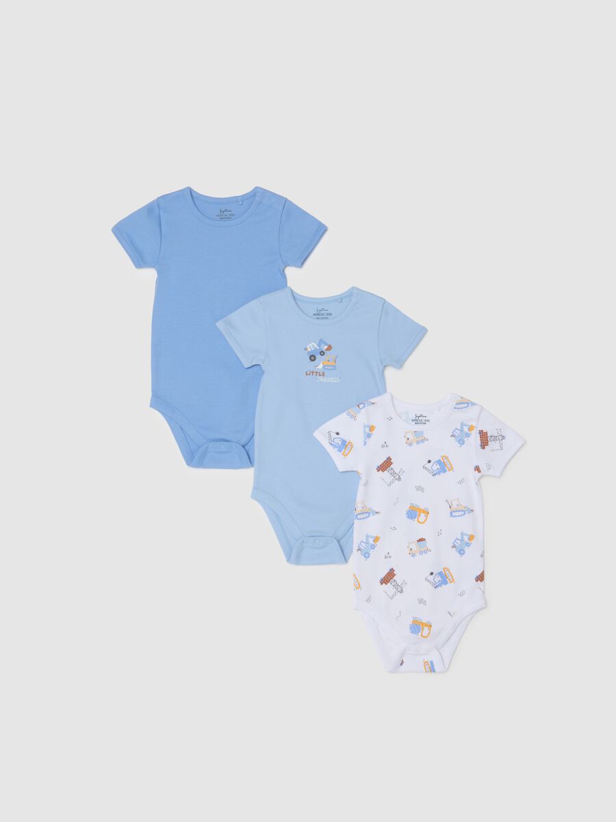 Multicolour infant cotton bodysuit tripack_0