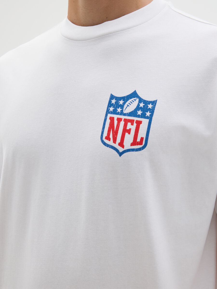 White pure cotton T-shirt with NFL logo_3