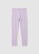 Purple cotton girl's leggings with rhinestones_1