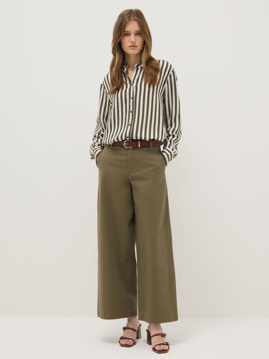 Multicolour striped regular fit shirt with classic collar and buttons_1