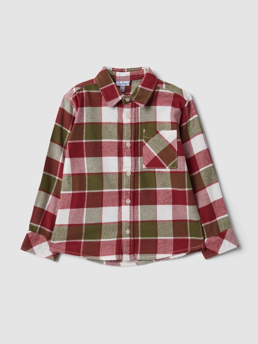 Boys&rsquo; multicolour checked pure cotton shirt_0