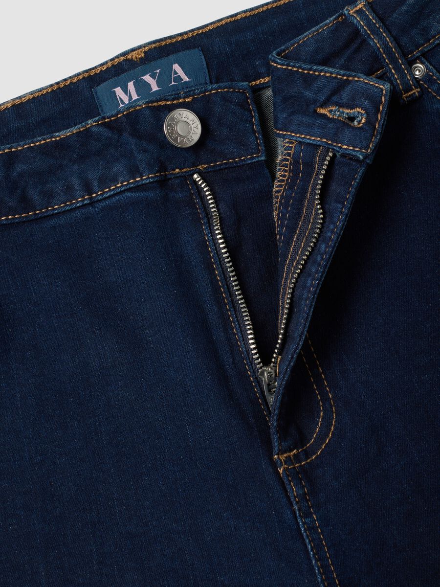 Jeans denim blu in cotone elasticizzato bootcut_2