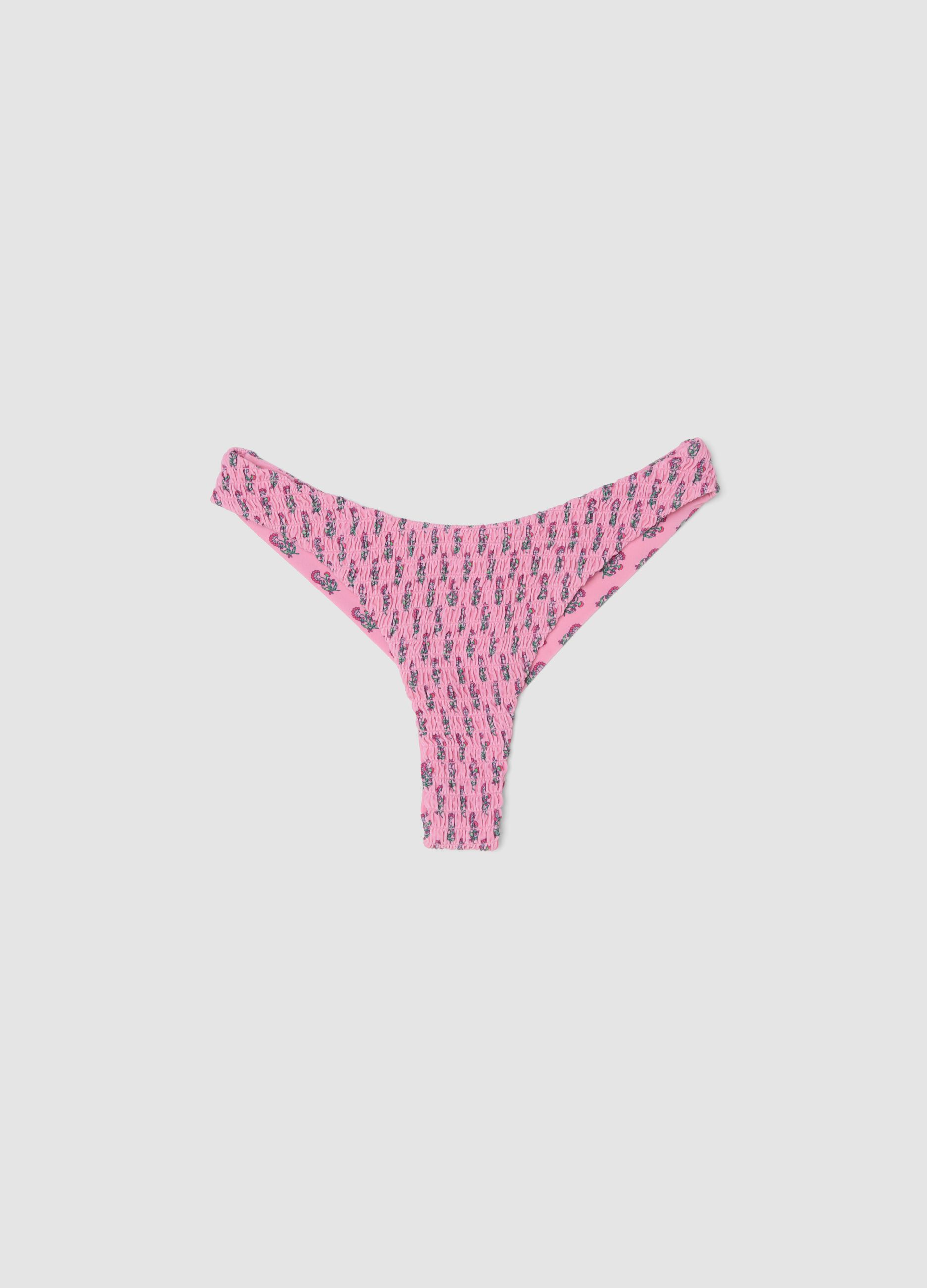 Slip bikini rosa in tessuto elasticizzato