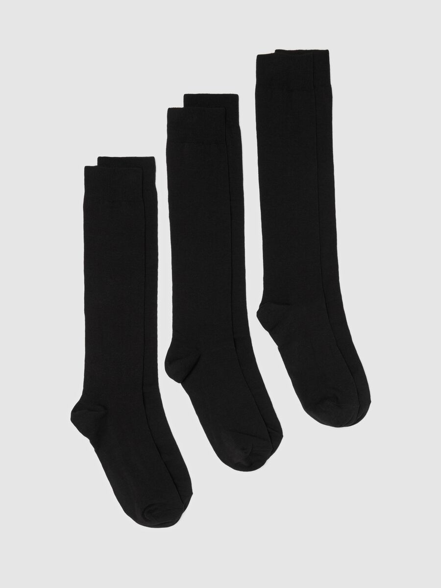 Three-pair pack long socks in organic cotton_0