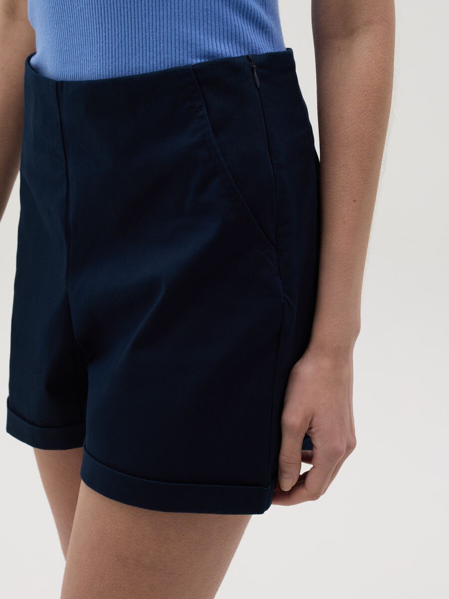 Tailored shorts with turn ups_2