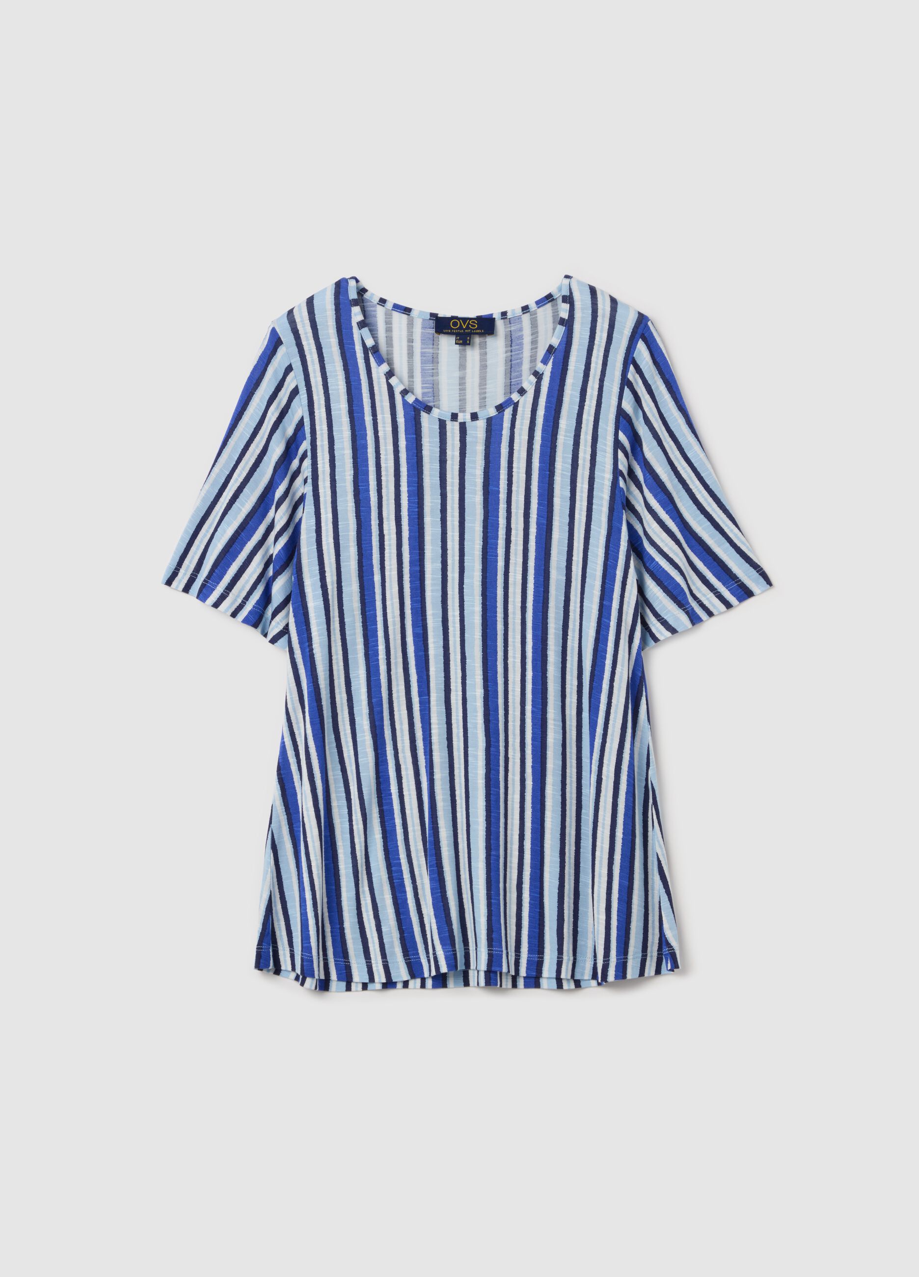 Viscose T-shirt with stripes