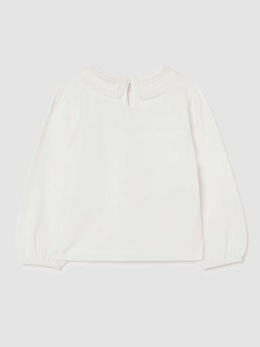 Girls' white cotton stretch regular fit t-shirt_1